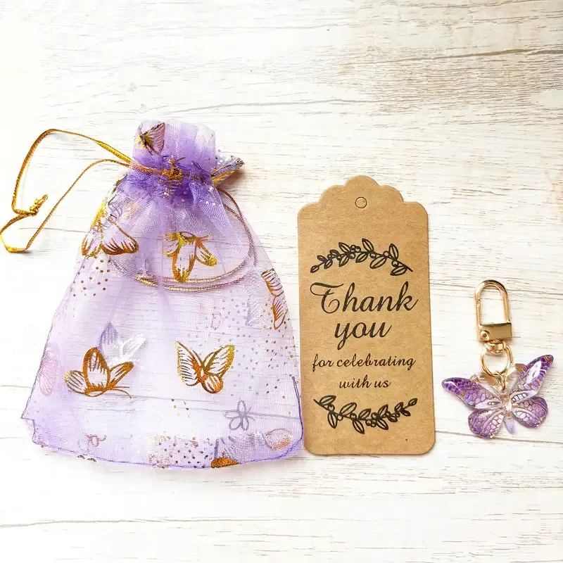 Women Fashion Butterfly Gift Bag Keychain