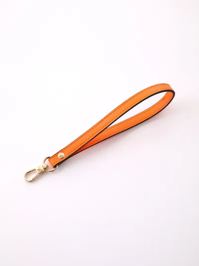 Women Fashion Simple Solid Color Handheld Belt Accessories Keychain