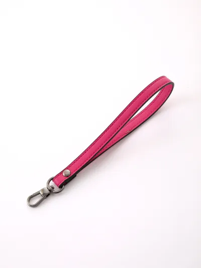 Women Fashion Simple Solid Color Handheld Belt Accessories Keychain