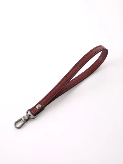 Women Fashion Simple Solid Color Handheld Belt Accessories Keychain
