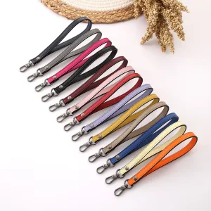 Women Fashion Simple Solid Color Handheld Belt Accessories Keychain