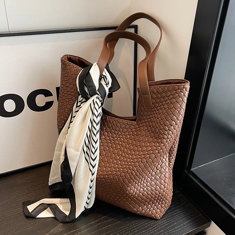 Women Fashion Casual Autumn And Winter Solid Color Large Capacity Tote Bag