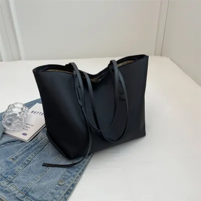 Women Fashion Casual Simple Solid Color Oxford Cloth Large Capacity Tote Bag