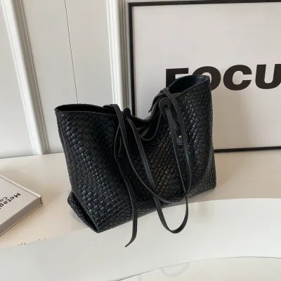 Women Fashion Casual Solid Color Large Capacity Portable Tote Bag