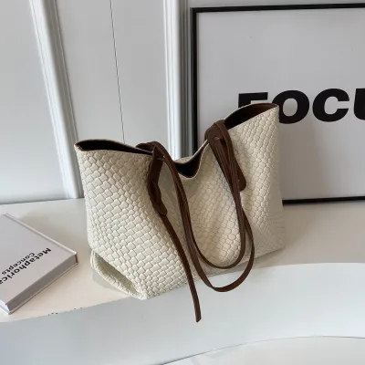 Women Fashion Casual Solid Color Large Capacity Portable Tote Bag