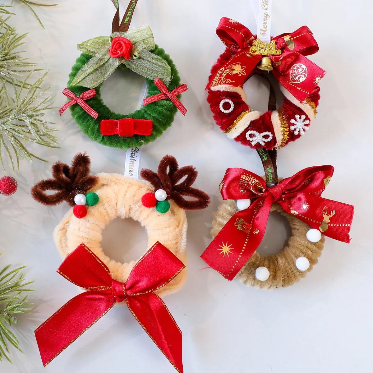 Christmas Bow Christmas Tree Decoration Wreath Pendant