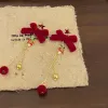 Red Bow Bell Earrings