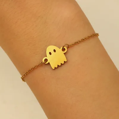 Halloween Women Fashion Ghost Skull Stainless Steel Bracelet