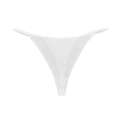 Women Fashion Sexy Simple Solid Color Invisible Breathable Ice Silk Low Waist Thongs