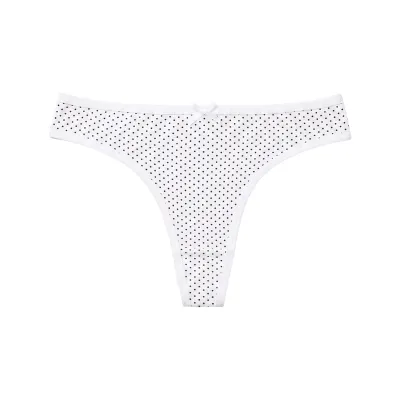 Women Fashion Sexy Solid Color Cotton Hollow-Out Low Waist Seamless Thong
