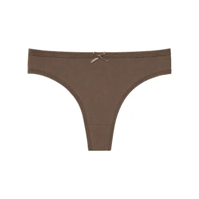 Women Fashion Sexy Simple Solid Color High Elastic Thong