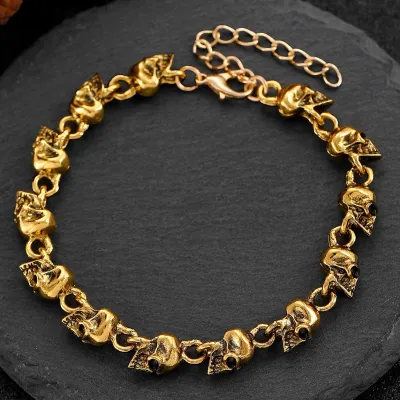 Halloween Men'S Fashion Punk Skull Metal Bracelet