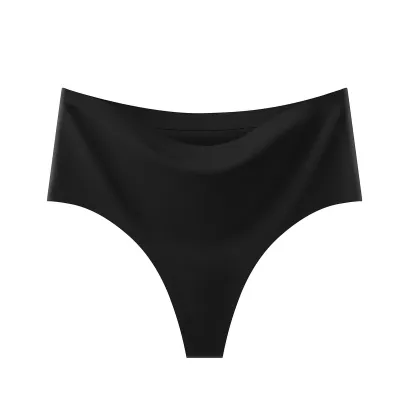 Women Fashion Sexy Traceless High-Waist Breathable Ice Silk Thong