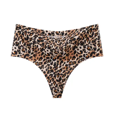 Women Fashion Sexy Traceless High-Waist Breathable Ice Silk Thong