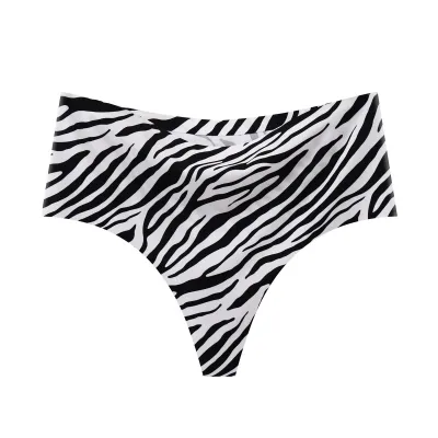 Women Fashion Sexy Traceless High-Waist Breathable Ice Silk Thong