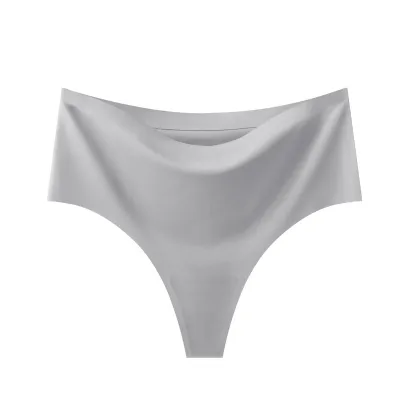 Women Fashion Sexy Traceless High-Waist Breathable Ice Silk Thong