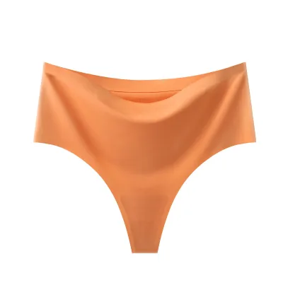 Women Fashion Sexy Traceless High-Waist Breathable Ice Silk Thong