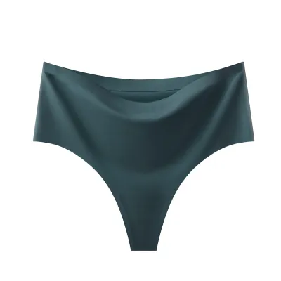 Women Fashion Sexy Traceless High-Waist Breathable Ice Silk Thong