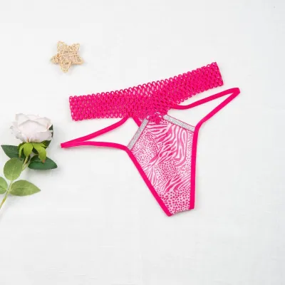 Women Fashion Sexy Hollow Out Perspective Low Waist Thong