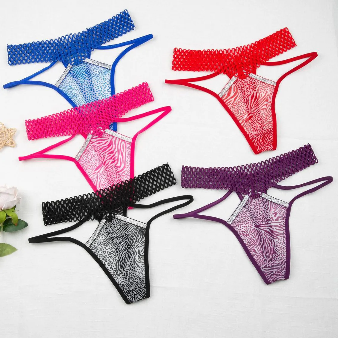 Women Fashion Sexy Hollow Out Perspective Low Waist Thong
