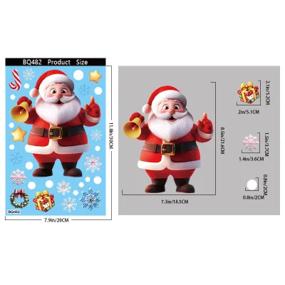 Christmas Decorations Gingerbread Man Snowman Snowflake Glass Electrostatic Sticker