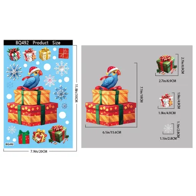 Christmas Decorations Gingerbread Man Snowman Snowflake Glass Electrostatic Sticker
