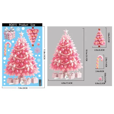 Christmas Fashion Creative Decorations Gingerbread Man Santa Claus Glass Electrostatic Stickers