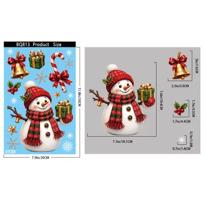 Christmas Decorations Window Santa Claus Electrostatic Stickers