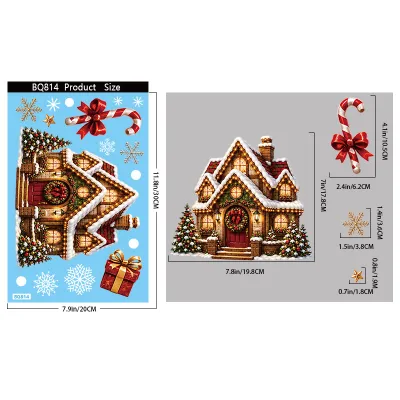 Christmas Decorations Window Santa Claus Electrostatic Stickers