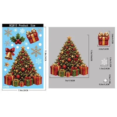 Christmas Decorations Window Santa Claus Electrostatic Stickers
