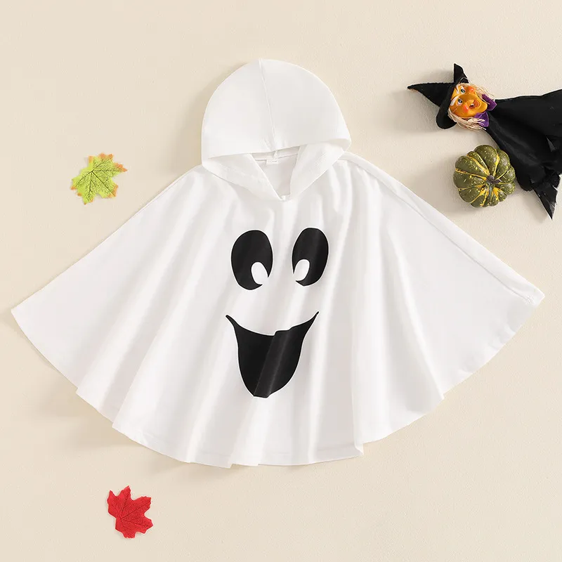 Kids Boys And Girls Fashion Halloween Ghost Print Outgoing Windproof Hoodies