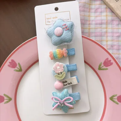 Kids Girls Fashion Cute Cartoon Hairpin 5pcs/Set