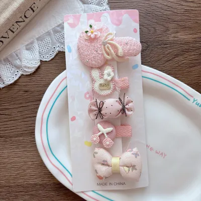 Kids Girls Fashion Cute Cartoon Hairpin 5pcs/Set