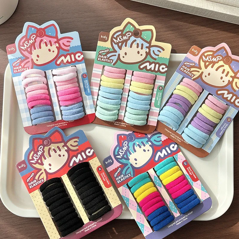Kids Girls Fashion Simple Candy Color High Elastic Hair Rope