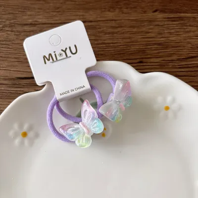Kids Girls Fashion Cute Cartoon Transparent Head Rope 2pcs/Set