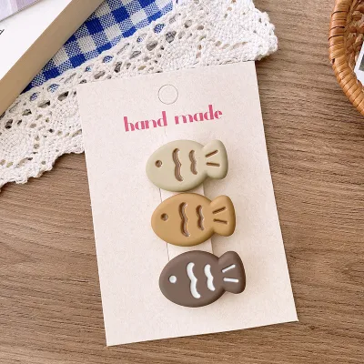 Kids Girls Fashion Cute Funny Cartoon Fish Hairpin 3pcs/Set