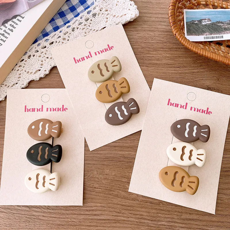 Kids Girls Fashion Cute Funny Cartoon Fish Hairpin 3pcs/Set