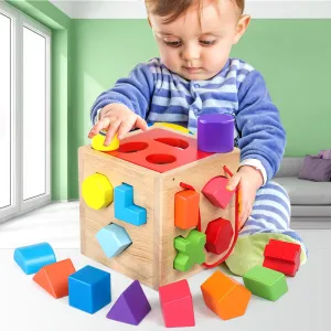 Kids Baby Boys And Girls Benefit Intelligence And Brainwork Wood Building Blocks Toys