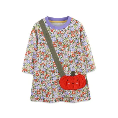 Kids Girls Fashion Casual Autumn Stripe Long Sleeve Loose Dress