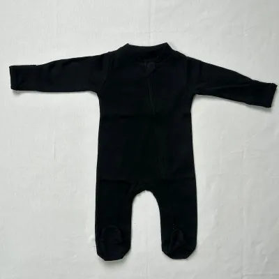 Kids Baby Boys And Girls Fashion Solid Collor Cotton Double-Ended Zippers Long Sleeves Rompers
