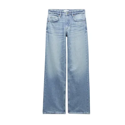 Women Fashion Casual Spring And Summer Loose Straight Jeans