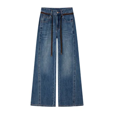 Women Fashion Casual Simple High Waist Straight Jeans