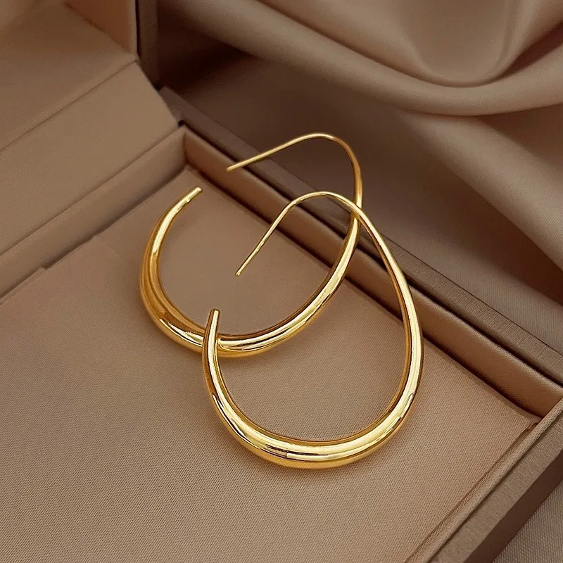 Women Fashion Simple Bright Water Drop Earrings