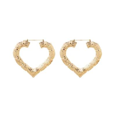 Women Fashion Simple Exaggerated Bamboo Big Circle Earrings