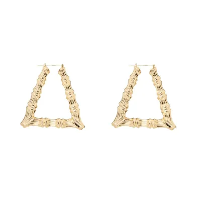 Women Fashion Simple Exaggerated Bamboo Big Circle Earrings