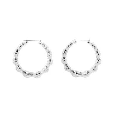 Women Fashion Simple Exaggerated Bamboo Big Circle Earrings