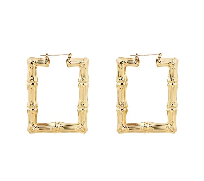 Women Fashion Simple Exaggerated Bamboo Big Circle Earrings