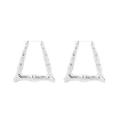 Women Fashion Simple Exaggerated Bamboo Big Circle Earrings
