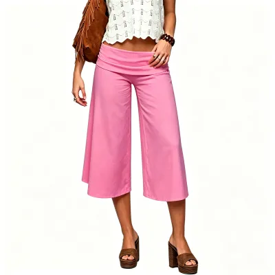 Women Fashion Casual Spring And Summer Polka Dot Print Wide Leg Pants