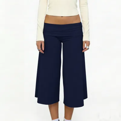 Women Fashion Casual Spring And Summer Polka Dot Print Wide Leg Pants